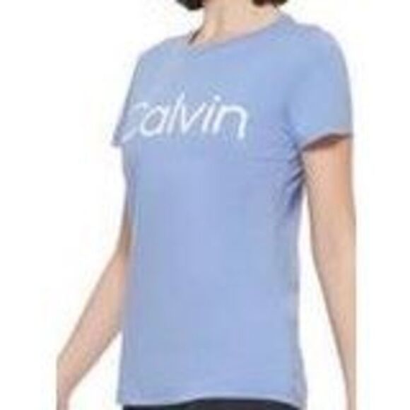 Calvin Klein Performance Logo Crewneck T-Shirt - Hyacinth Size M - Picture 1 of 3